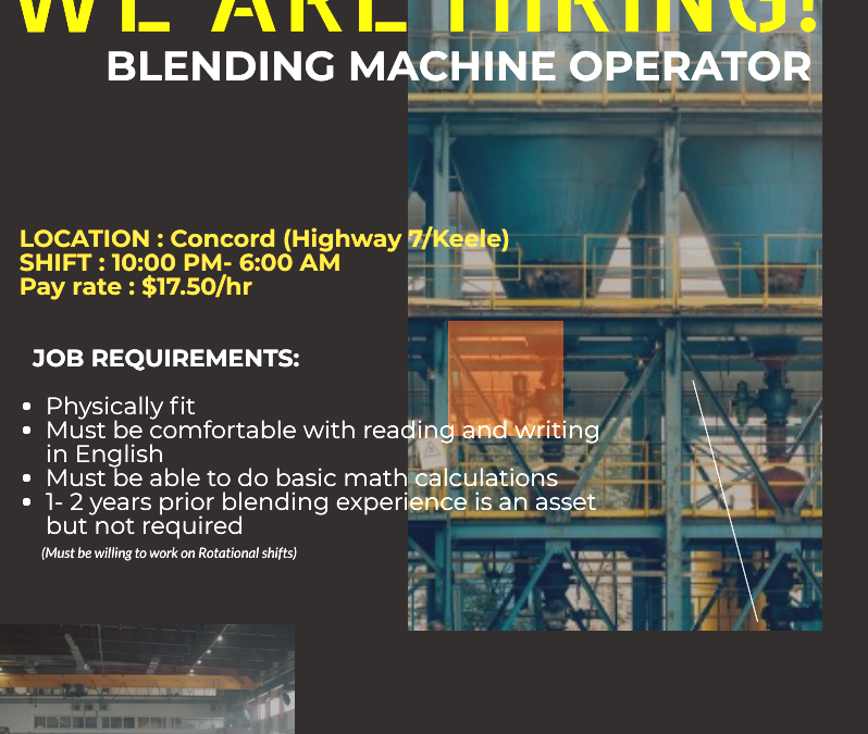 BLENDING MACHINE OPERATOR